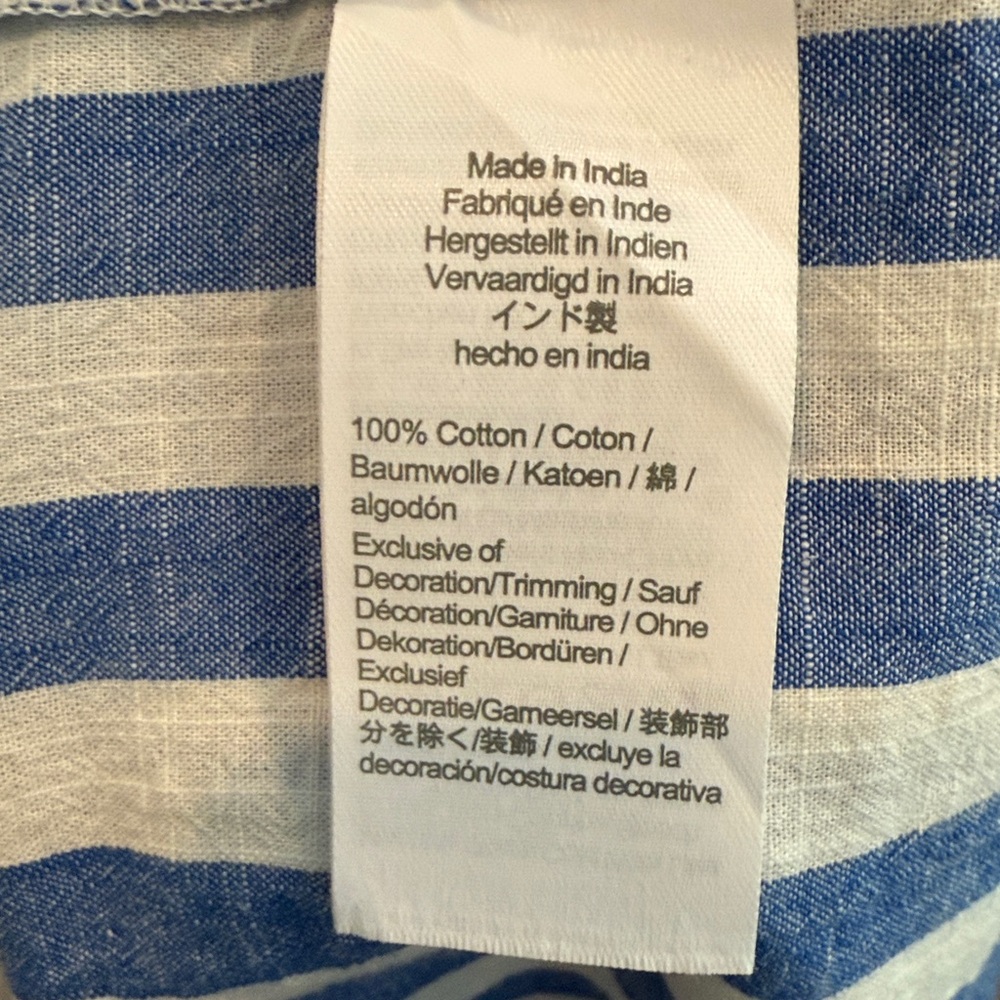 Crewcuts Blue and White Striped Jcrew Girls kids size 12 Ruffle Dress - Picture 5 of 6